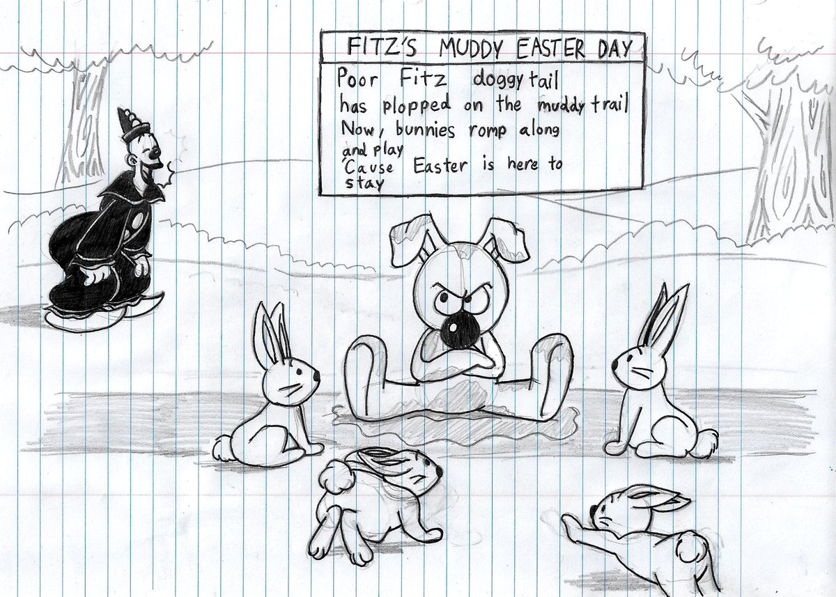 Out of the Inkwell: Fitz's Muddy Easter Day
@fleischertoons 

#fleischerstudios #kokotheclown #EasterSunday #Easter2023 #bunnies #nurseryrhyme #mud #traditional #fanart #1920s #classic #cartoon #art #fitzthedog