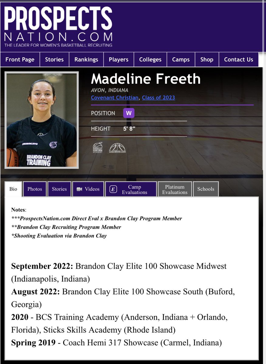 ProspectsNation's tweet photo. Brandon Clay @prospectsnation

Newest Eval from the 💻 of @brandonclaypsb

‘23 Madeline Freeth has one of the most complete bodies of Showcase work in PN history.

Her newest Eval from the Brandon Clay E100 Showcase is live.

GET YOUR EVAL https://t.co/NidGFe3p3V #BClayRecruiting https://t.co/FQtcEn5m3Q