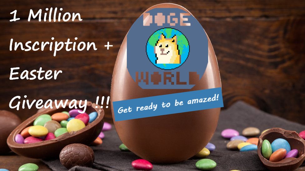 weareDogeWorld's tweet photo. 🌍GM DogeWorld adventurers and happy easter!
We decide to celebrate both the 1 million inscription goal and the easter time with our 2nd giveaway!🐕
🚨
Giveaway 1 week starting from now!
1⃣ Follow us
2⃣ Like and retweet this post
3⃣ Tag 2 frens
#Giveaway #BitcoinOrdinals https://t.co/4KSw4gtA38