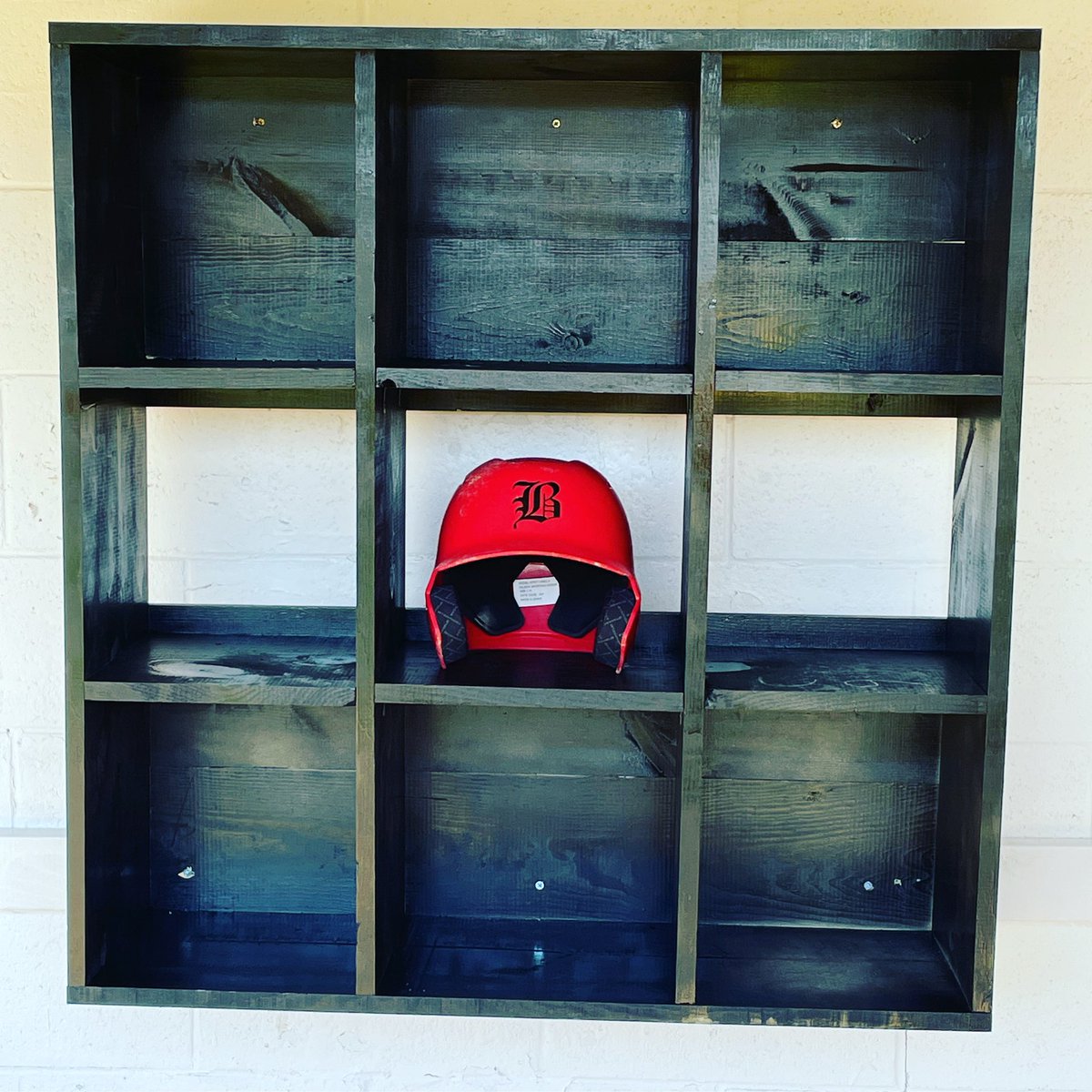 New helmet rack has been built and put up. #deedsnotwords #rebirth
