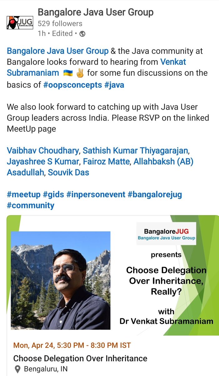 Wanna attend in-person Venkat's talk in Bangalore ?? RSVP on the LinkedIn here :linkedin.com/posts/bangalor…