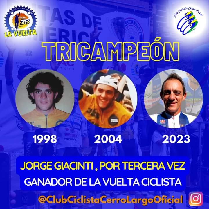 sebaamaya's tweet photo. 🇦🇷 Jorge Giacinti es el ganador de la Vuelta Ciclista del Uruguay. A los 48 años logra su tercer título https://t.co/T1wsjTTFR0