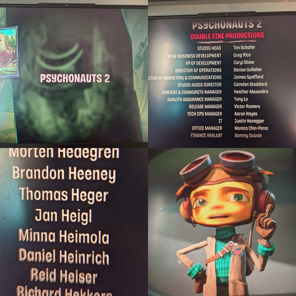 Confusus90's tweet photo. Finished #psyconauts2 ! Such an amazing game!! Been enjoying the #PsychOdyssey documentary so it was time to finish the game too! Thanks for an incredible time and experience! @TimOfLegend and @DoubleFine
Even found my name from the backer list 🥳🥳 https://t.co/PoVX8RX8Cg