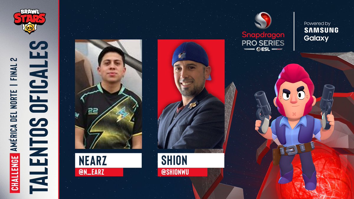 ESLBrawlStars's tweet photo. 🔴 LIVE! Watch the Spanish broadcast with @n_earz y @shioNwu

📺: https://t.co/pKlh086rCX | https://t.co/Gxfzxw8EhO| https://t.co/yvlWKYxZbX

#SnapdragonProSeries @Brawl_esports https://t.co/gk5WhNv6OF