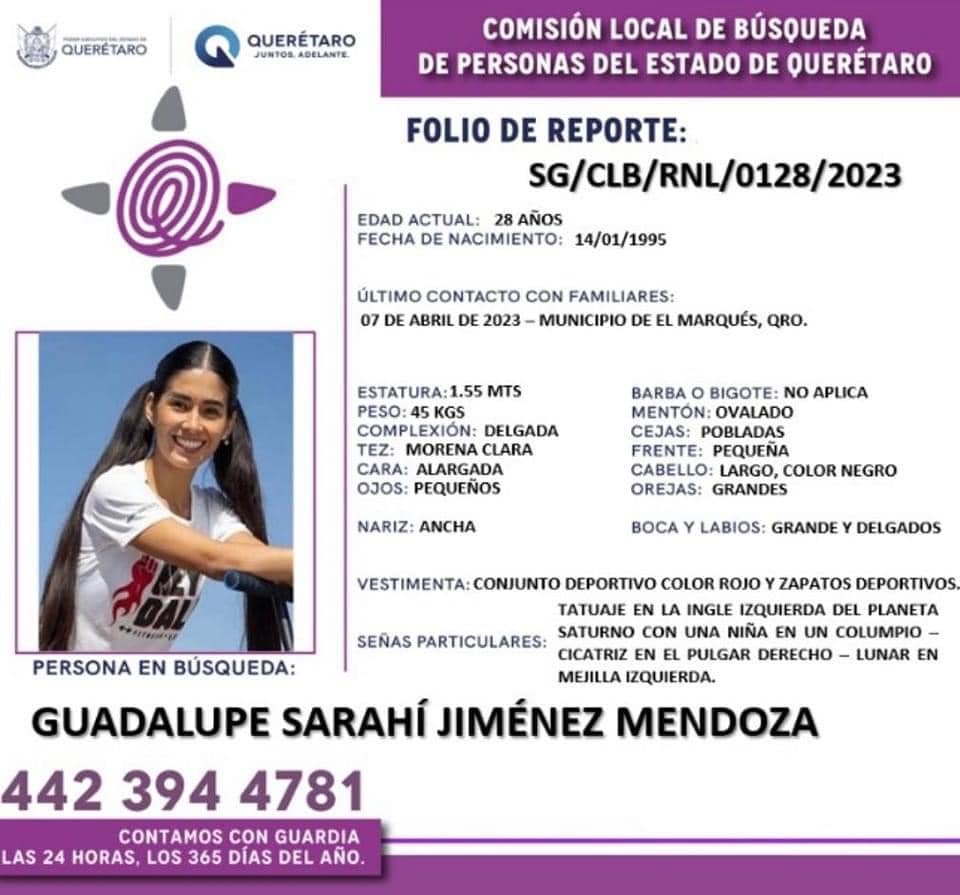 universalqro's tweet photo. 💜💜💜 En Querétaro, familiares y amigos continúan pidiendo apoyo de la ciudadanía para la localización de Sarahí Jiménez Mendoza.

El pasado 7 de abril, salió rumbo a la Central de Abastos; posteriormente, se desconoció su paradero.

https://t.co/2BjIg0Z382

📸 Facebook https://t.co/cRGRHQzLdQ