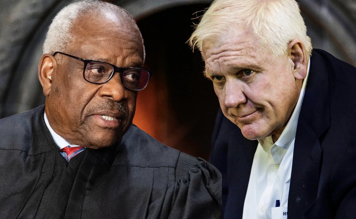 CalltoActivism's tweet image. BREAKING: Harlan Crow, the Republican megadonor who gifted thousands of dollars worth of trips to Supreme Court justice Clarence Thomas, reportedly has a VAST collection of Nazi memorabilia. 

His collection reportedly even includes a signed copy of Mein Kampf and Swastika…