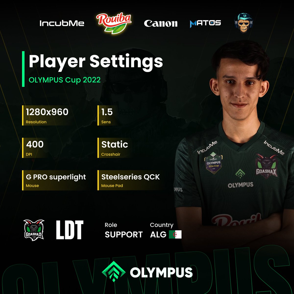 Today we're having LDT from <a href="/GoasHax/">GoasHax E-Sports</a> !! Check out his settings and give your 💭

Any other player you want us to share next?

#olympus_cup