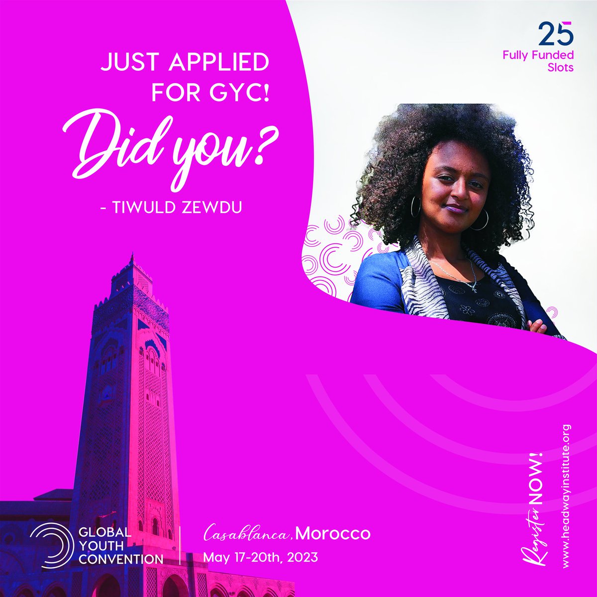 tiwuld's tweet photo. I have applied to be one of 25 Fully Funded Delegates to attend Global Youth Convention 2023 – which is taking place in Casablanca, Morocco. wish me luck😊
 Visit https://t.co/dLfWhtvNH8 for more information. @Headway_isa  
#headway #gyc2023 #Ethiopia https://t.co/bs34iSMY82