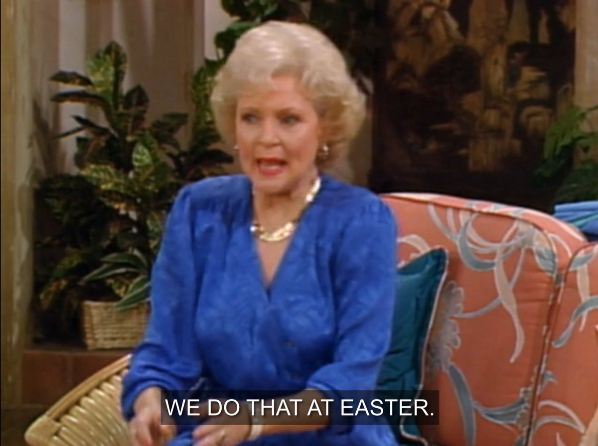 Happy #Easter ! 
Time to put on a cast-iron brassiere and drink eggnog.
