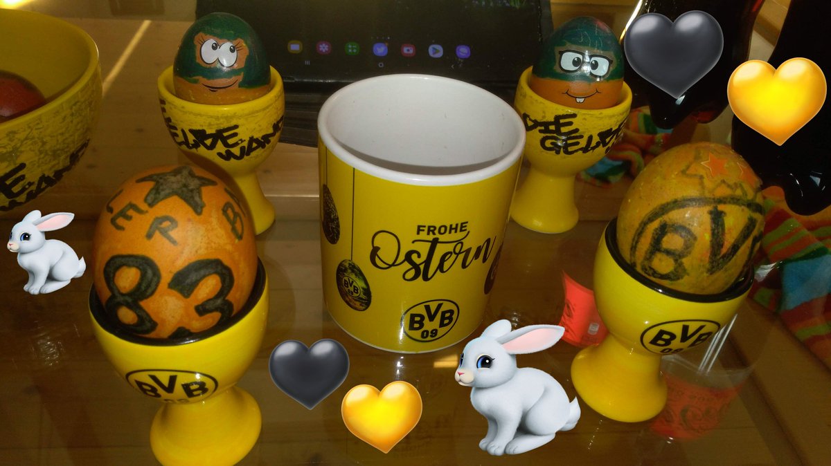 BastianDriller's tweet photo. #BVB 
#Ostern 🐇🥚 
#Ukraine 🥚🤩🇺🇦
#BVBGeschirr 🍵🖤💛🥣🖤💛 
#Eierbecher 
@HexeHanna8 @BVB 
🇺🇦🖤💛🖤🇺🇦 19:09 Uhr 🇺🇦🖤💛🖤🇺🇦💛🖤💛🇺🇦 
👇🏻Ich habe 09😉 #Hasis 🐇
👇🏻und alle #Ostereier 👀🥚🖤💛🥚🇺🇦 gefunden 🧐🖤💛 
👇🏻sowohl die BVB als auch die Ukraine -Eier und schön sortiert🌟 https://t.co/yK7SZvSSAx