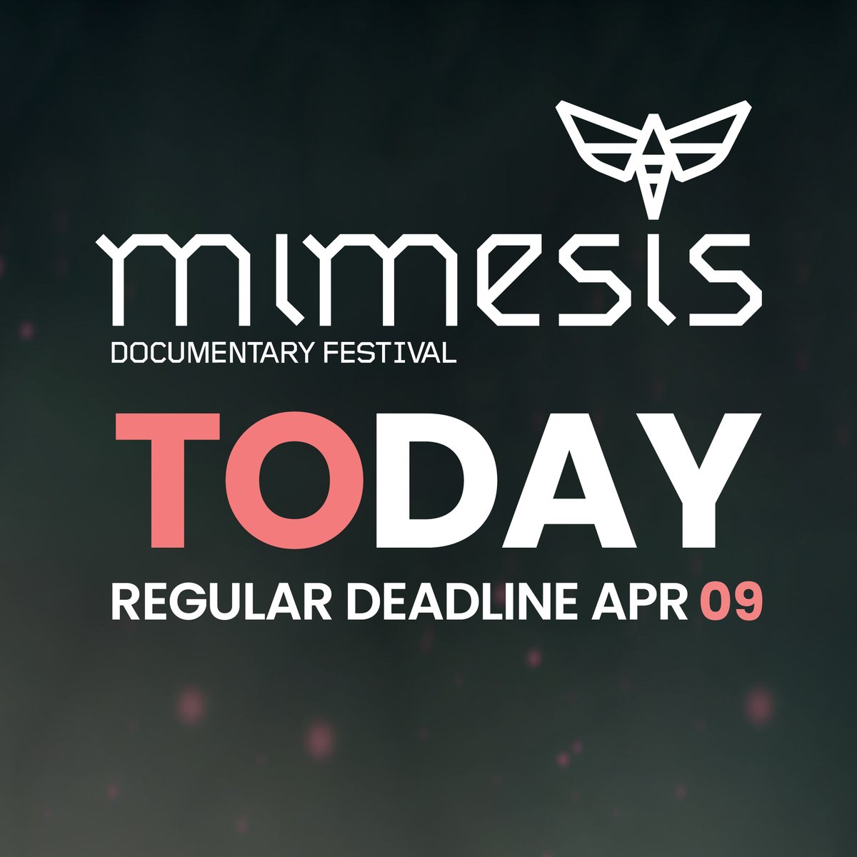 Last day to catch our regular submission deadline!

Free submissions for current University of Colorado students.  
50% off for University of Colorado alumni. 
50% off for previously selected Mimesis artists. filmfreeway.com/MimesisDocFest