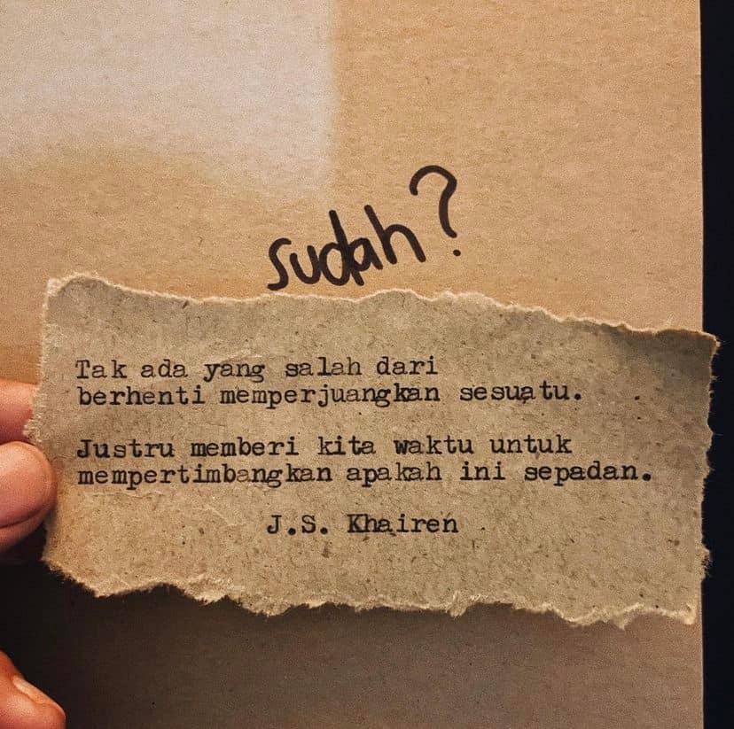 Tidak ada yang salah untuk berhenti sejenak.