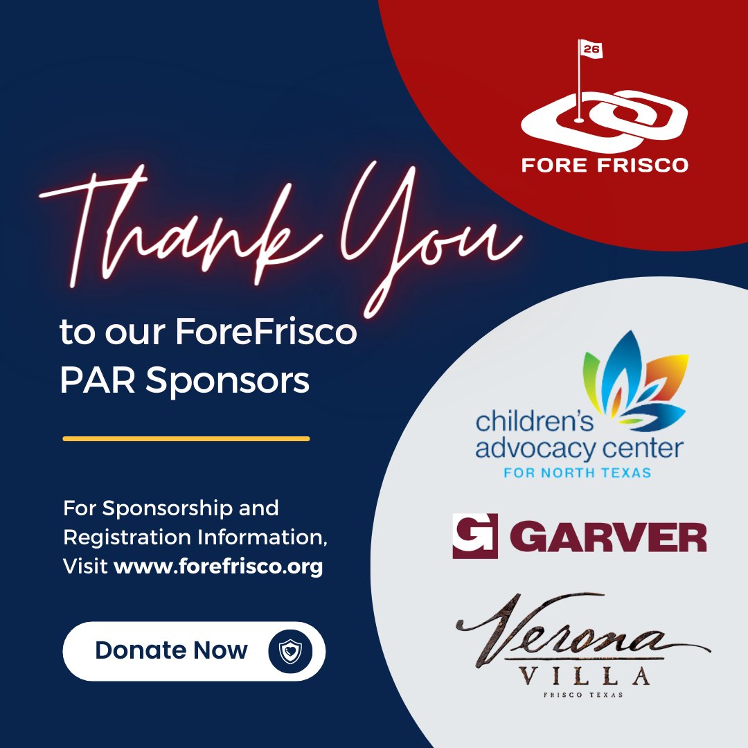 ForeFrisco's tweet photo. Thank you @cacnorthtexas, @garverusa, and Verona Villa Frisco for your PAR Sponsorships of our Fore Frisco event. https://t.co/kJ7yzcoQ5J