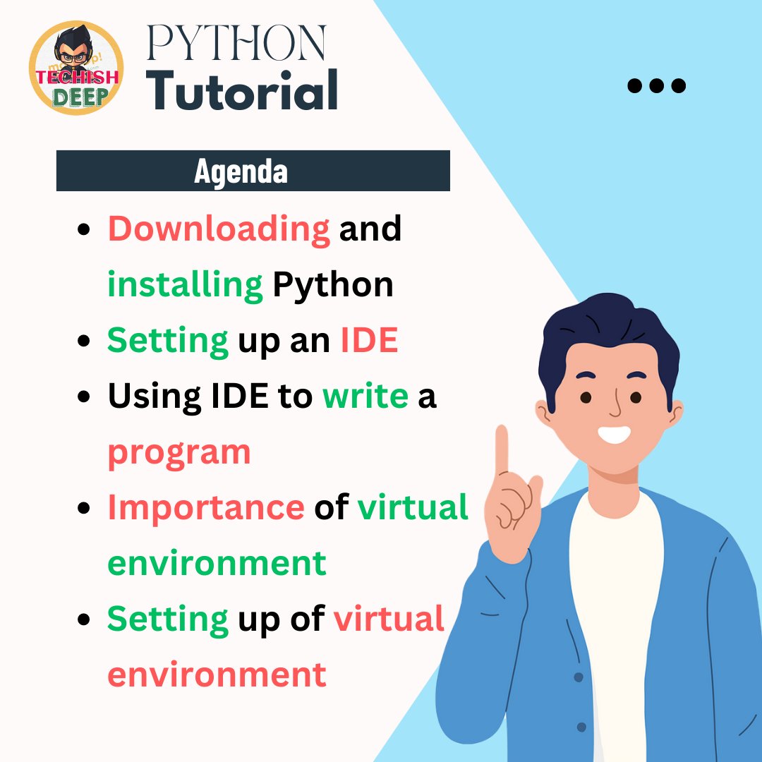 TechishDeep's tweet photo. https://t.co/oTvKuDL6SL

Second video on Setting up Python development environment

This video also lists the steps on how to set up Visual Studio Code as your IDE for Python.

#python #pythonprogramming #visualstudiocode https://t.co/vzVO0MRPAA
