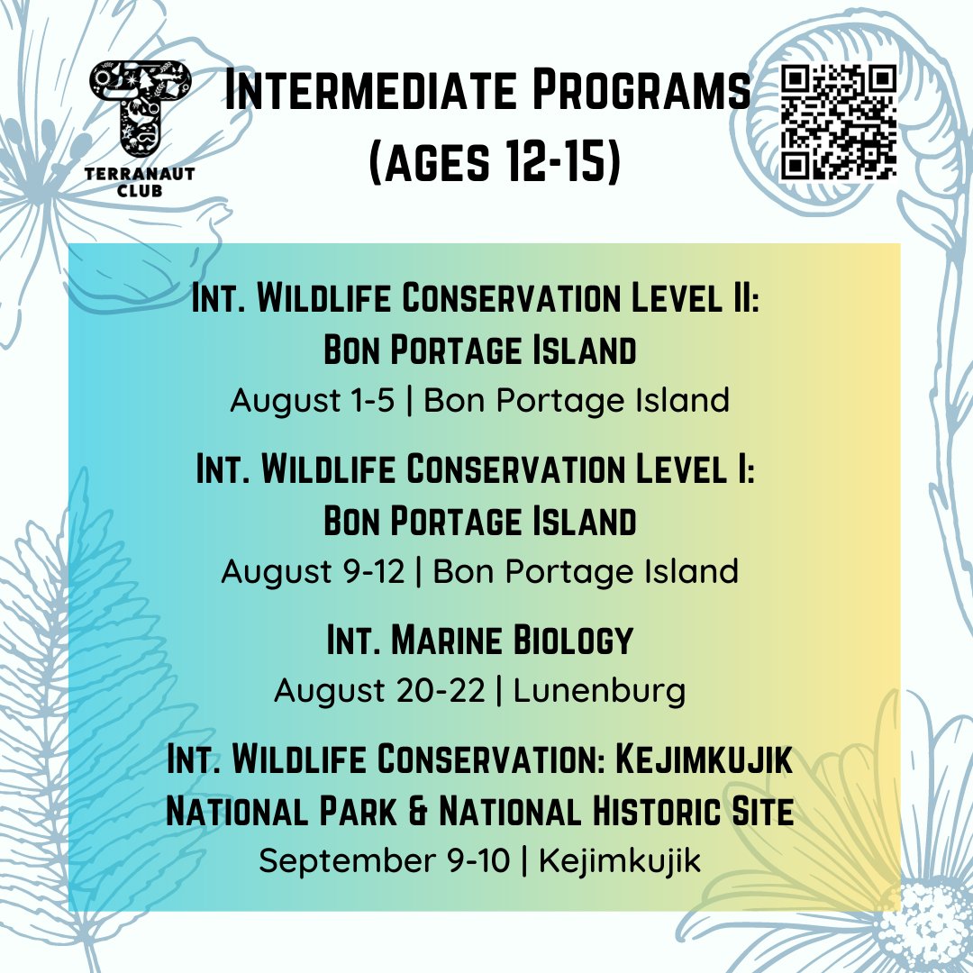terranautclub's tweet image. We're so excited to share that our Canadian summer program listing is available, and nominations are open! Find out more here: terranautclub.com/summer-2023/
#summercamps #novascotia #newbrunswick #STEMinists #marinebiology #wildlifeconservation #getoutside #STEMinists #womeninSTEM