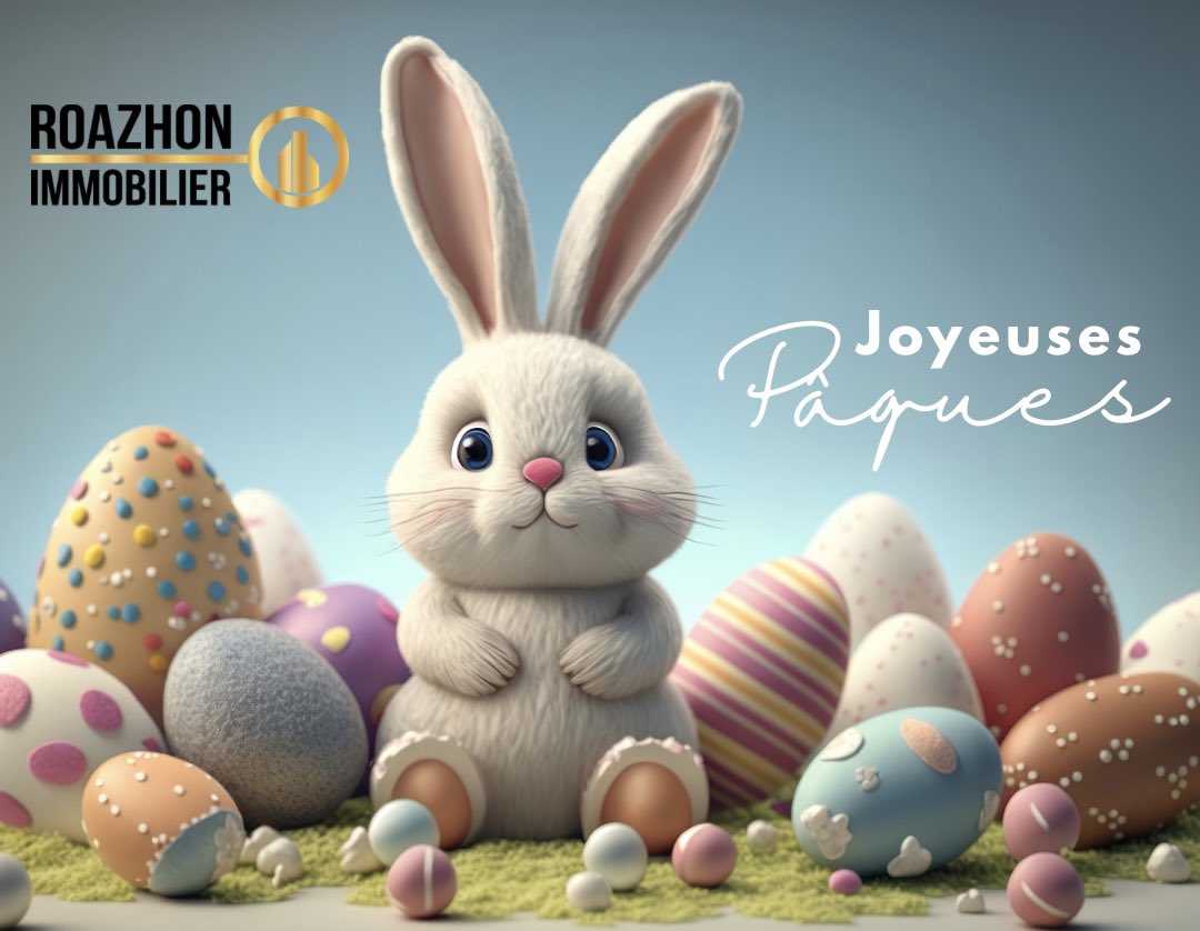 Joyeuses Pâques à tous ! Que cette fête remplie de chocolats et de traditions vous apporte bonheur et réconfort en cette période printanière. Profitons de cette occasion pour célébrer la vie, la renaissance et l'espoir. #Pâques #JoyeusesPâques  #Rennes #Bretagne #Immobilier