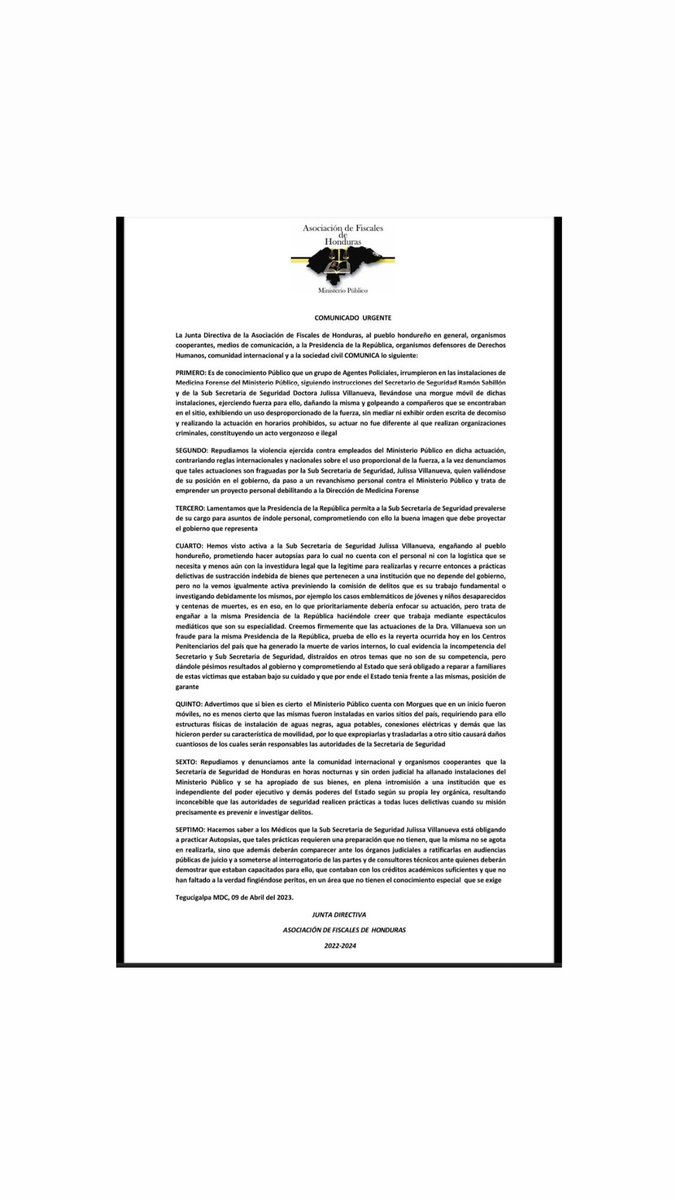 af_hond's tweet photo. @MP_Honduras @MPguatemala @MPF_PGR @XiomaraCastroZ @nayibbukele @usembassyhn @radioamericahn @HCHTelevDigital @Telemundo @FFAAHN @CONADEH @pnud @ACNURamericas @PartidoLibre @PNH_oficial @PartidoSalvador @PartidoLiberal_ https://t.co/mke5t8zLHt