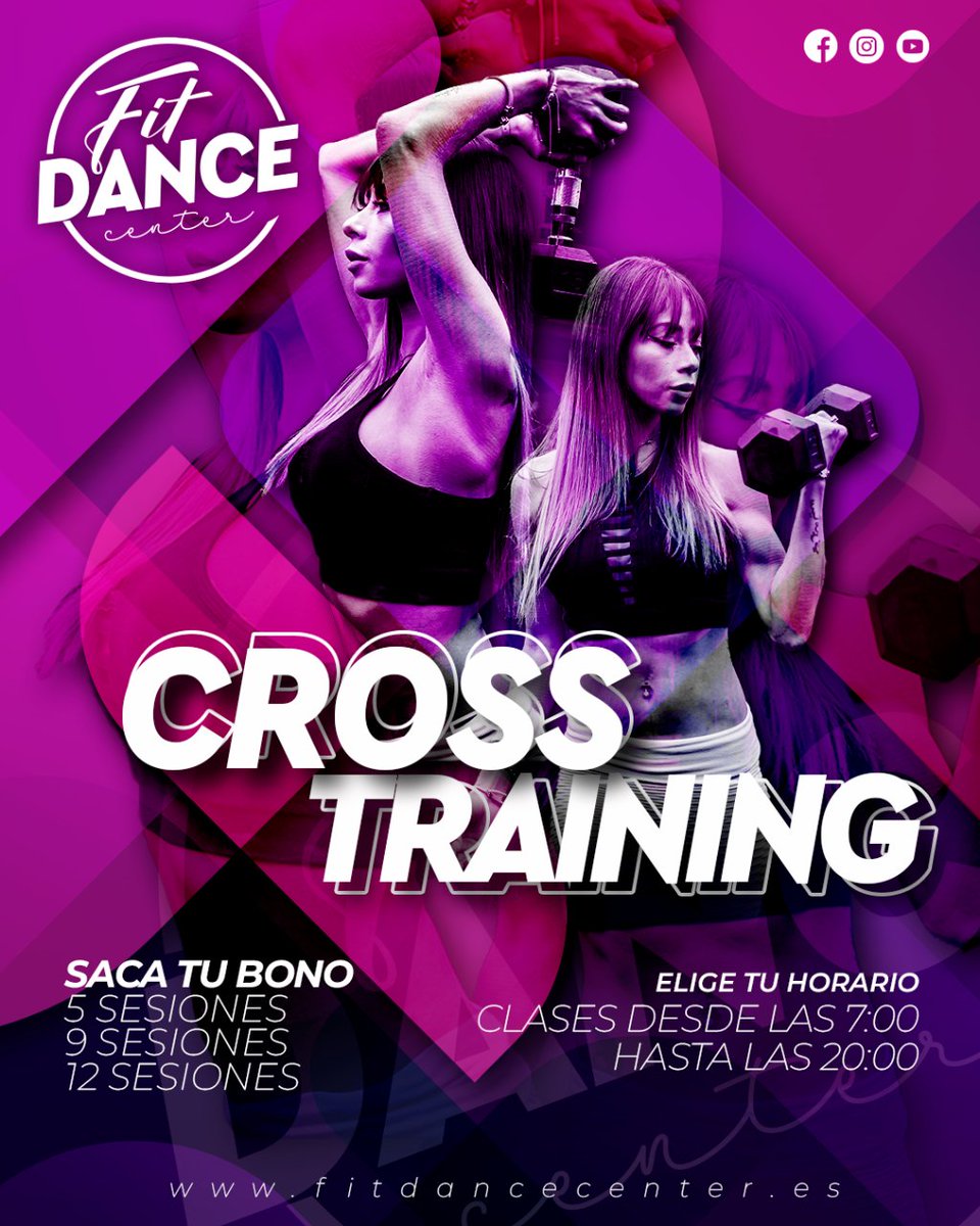 FitDanceCenter's tweet image. 🟣NUEVA CLASE🟣

🧘♂️CROSSTRAINING🧘♀️

¡Saca tu bono de Sesiones o tu Bono Combi y Elige tu horario!

#fitdancecenter #nuevofdc #fdc #fitkidvalencia