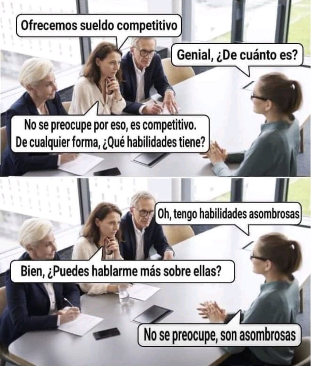 Yoriento's tweet photo. Una entrevista de trabajo es una conversación entre dos mentirosos 😂 https://t.co/5hnCzFuBHF