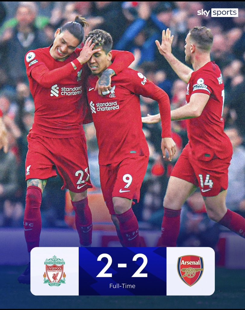 bongofive's tweet photo. Sare wadondosha alama mbele ya Liverpool. Magoli ya Martineli, Gabriel Jesus kwa Arsenal na magoli ya Salah na Firmino kwa Liverpool.#Bongo5Updates https://t.co/IUHJ5Mc4H8