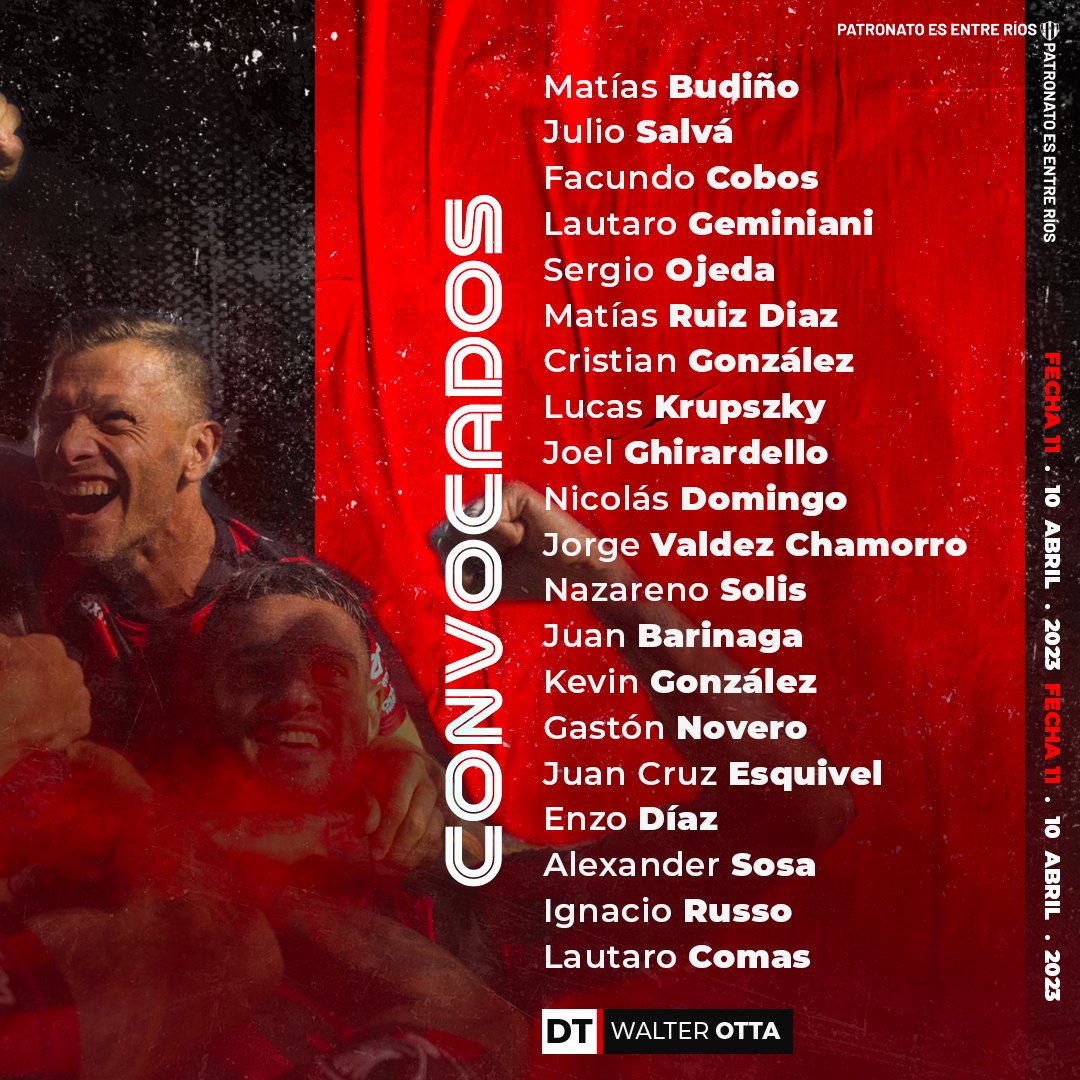⚽️ ¡Dale mañana, Rojiné!

📋 Los elegidos para enfrentar a <a href="/defeweb/">Defensores de Belgrano</a> por la fecha 11 de la #PrimeraNacional

#VamosPatrón 🔴⚫️💪🏾