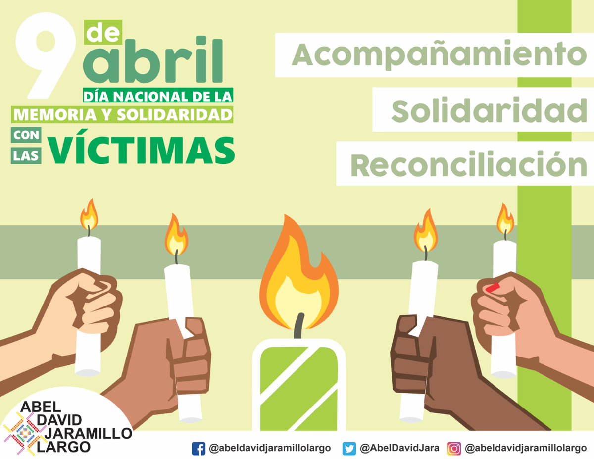 #9DeAbril conmemoramos Día Nacional de la Memoria y Solidaridad con las Víctimas, son más de 9.000.000 de colombianos que han sufrido los embates de la violencia; reconocemos la lucha y resistencia que millones de personas han tenido para seguir adelante y aportar a nuestro país.