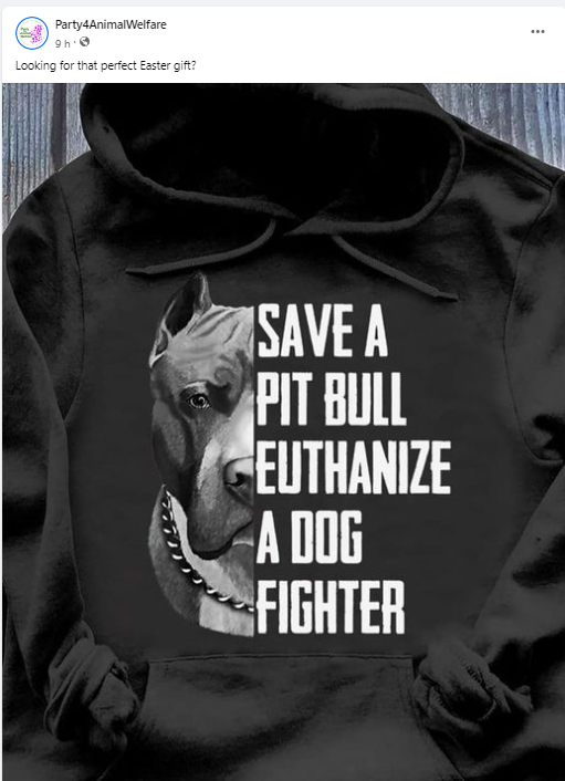 AnimalPartyIE's tweet photo. Looking for that perfect Easter gift?
SAVE A
PIT BULL
EUTHANIZE
A DOG
FIGHTER.
#Easter
#Pitbull
#BanDogFighting https://t.co/nFOP5sz94y