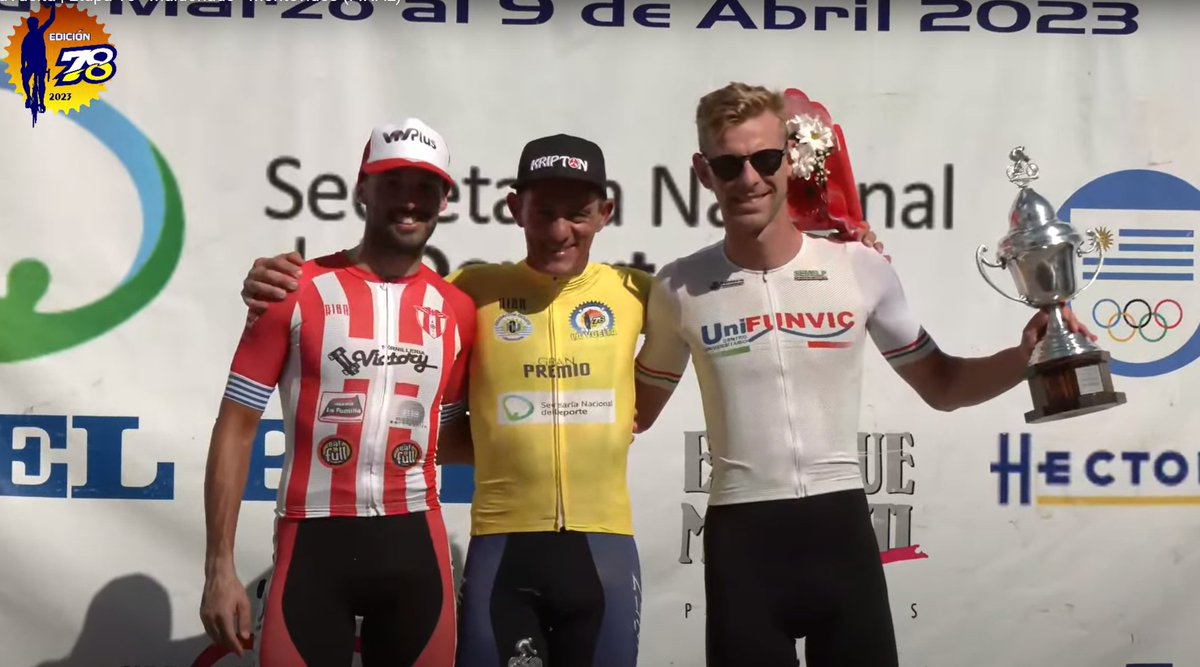 #VueltaCiclistadelUruguay 🇺🇾 #Ciclismo
General Final
🏆@JorgeGiacinti🇦🇷@ccCerroLargo
2⃣@AsconeguyRo🇺🇾 @VillaTeresaOfi+4'
3⃣@GohrAndre🇧🇷@BRAproCycling+11
Nacho Maldonado🇺🇾@Union33Vergara+23'
Fdo. Méndez🇺🇾+33'
Otros Premios
🌄Nico Méndez🇺🇾@Comuna33
🛣️A.S.Rodríguez🇺🇾@SanAntonioTeam