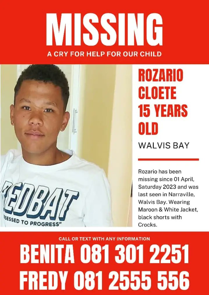 UnitMissing's tweet photo. #MISSINGPERSONALERT : Rosario Cloete is missing, if you have any information please do dm us, contact the numbers on the poster or the nearest police station.
#BringRozarioHome
#MPUN2023❤ https://t.co/9HptBkE6x0