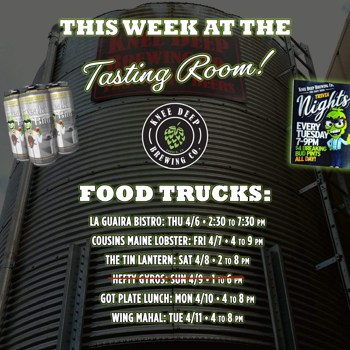KneeDeepBrewing's tweet photo. The tasting room will be open for our normal hours today but we will not have a food truck. Hop on by to grab a pint and a cold 4-pack or case of Spec⚡️Drum or Hoppy Roger 🏴‍☠️ to support the Autism Rocks Foundation &amp; PRIDE Industries 💙 https://t.co/KGpR3rq1w8