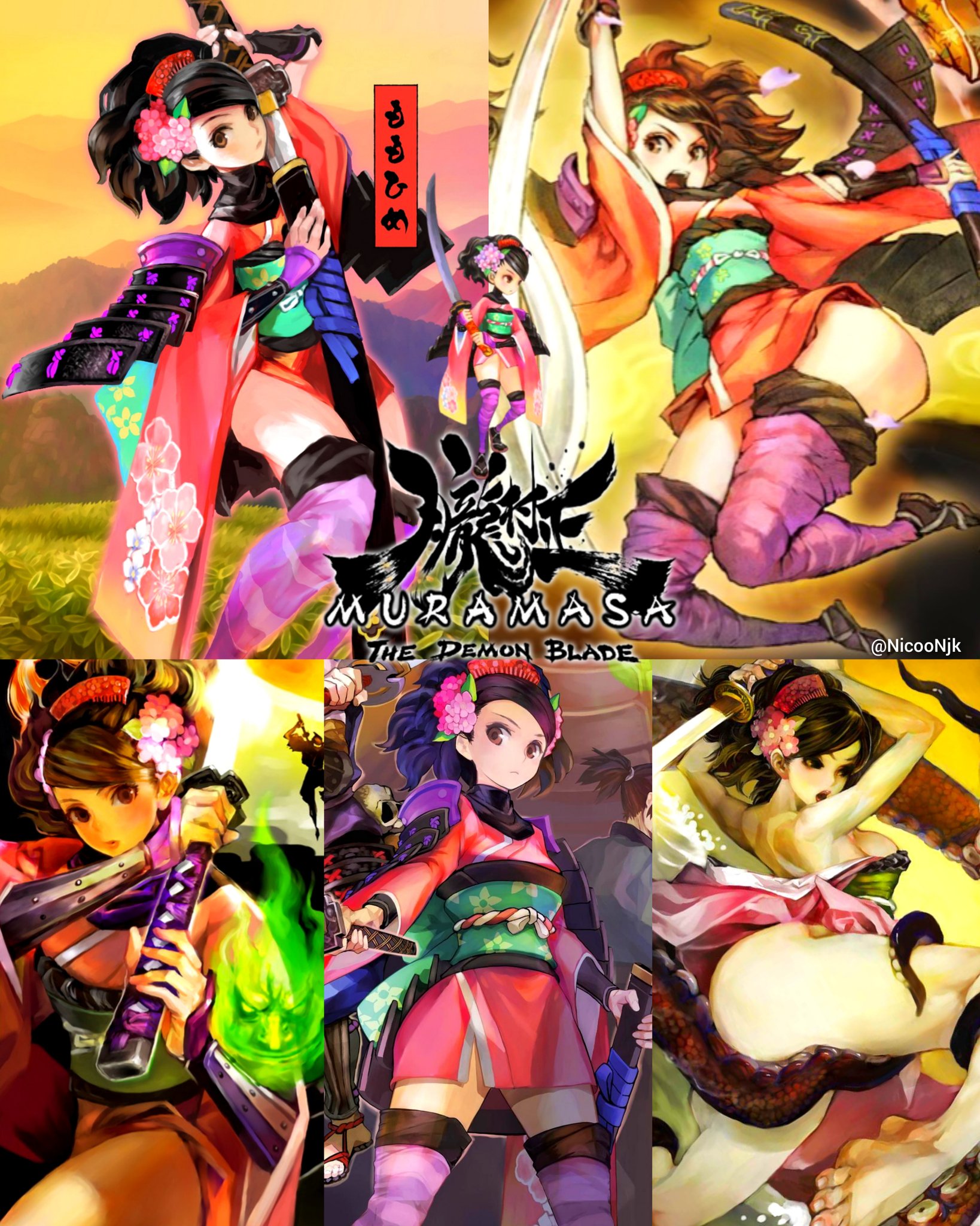 NicooNJK/Collage Art on X: Muramasa The Demon Blade, Gentle maiden turned  yokai hunter, Momohime.♥️🔥  / X