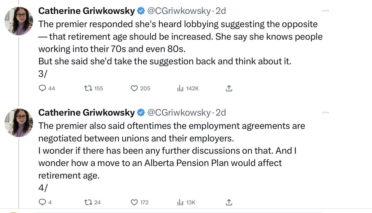 SpeakUp407's tweet photo. In addition to wanting CPP rolled into an Alberta pension managed by AimCo, it seems that #DanielleSmithIsUnfitToLead is toying with increasing the pensionable age…to 70? She doesn’t have the authority to do that, unless she becomes the Dictator of Alberta.
#UCPIsTBA #StopSmith https://t.co/hQ0XEB6Uuy