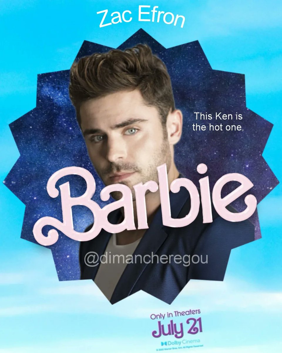 zacefroniac's tweet photo. the rightful, most suitable and most of all my Ken 💙🩵💜 #barbiemovie    #barbie #zacefron #zac #efron https://t.co/gXF4o0ZfaY