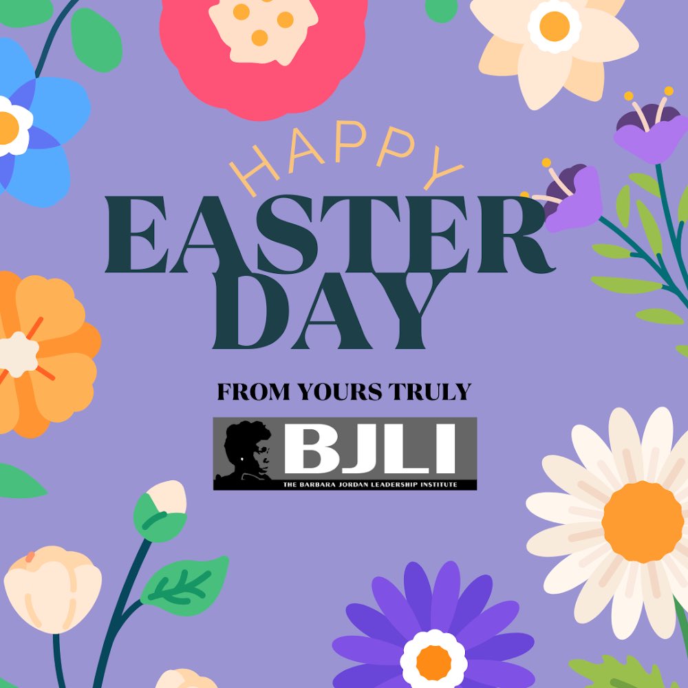 iamBJLI's tweet photo. Today is a day to be thankful, grateful, and ready for a different us from yesterday. A day spent with our loved ones and family, and a celebration of a wonderful Spring holiday. HAPPY EASTER from yours truly #BJLI. 🙂 #happyeaster #barbarajordanleadershipinstitute https://t.co/4Iez4gusNz