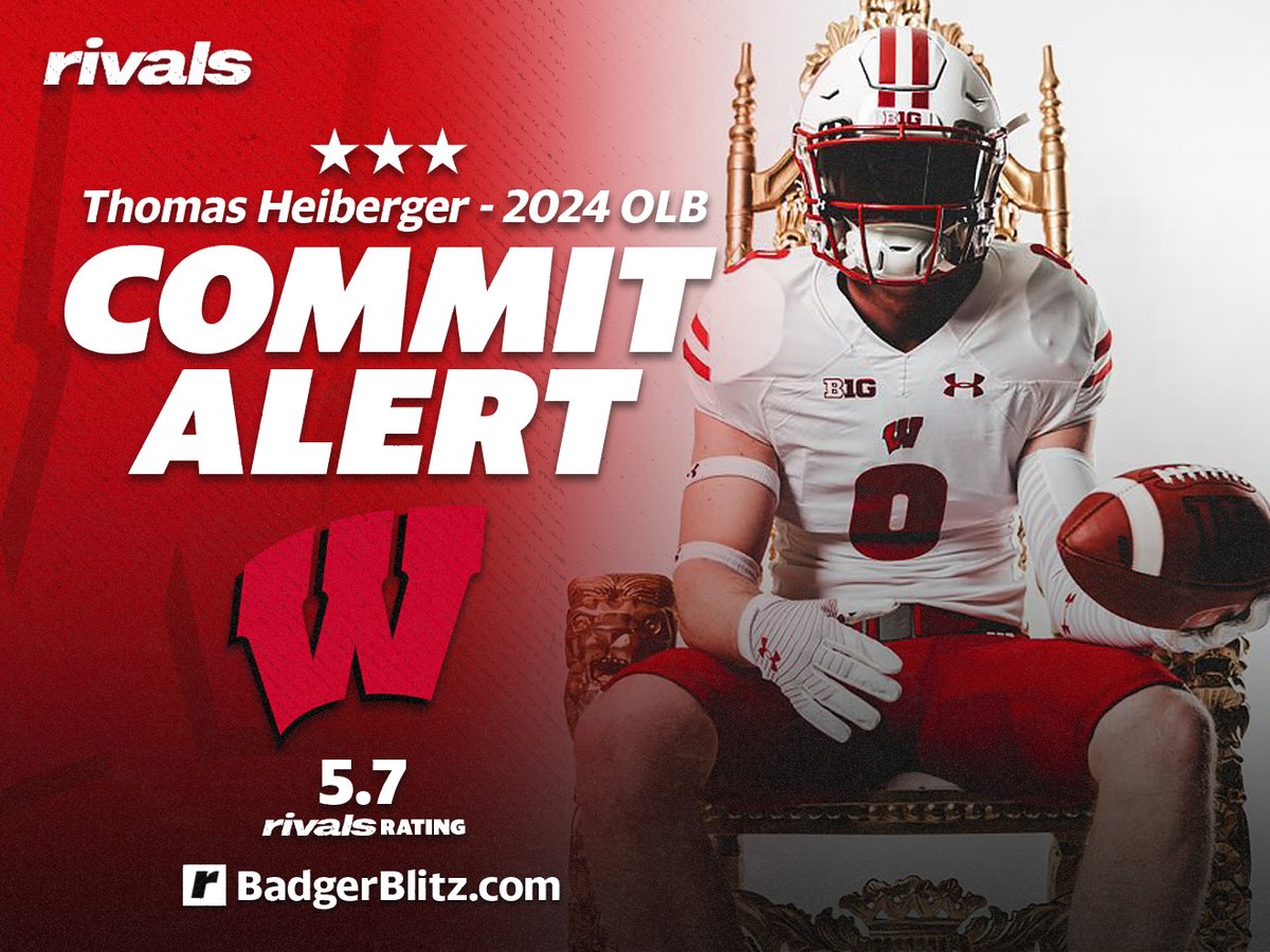 McNamara_247's tweet photo. BREAKING: #Wisconsin has received a commitment from three-star OLB Thomas Heiberger

The standout from South Dakota is No. 5 for the #Badgers in the 2024 class

https://t.co/5tNM5sRySH https://t.co/pP5gF2rJ9v