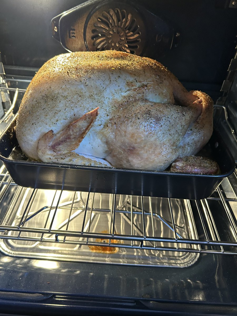 A herbed leg of lamb goes on the pellet smoker while big bird got thrown into the convection oven. #taurusbbq