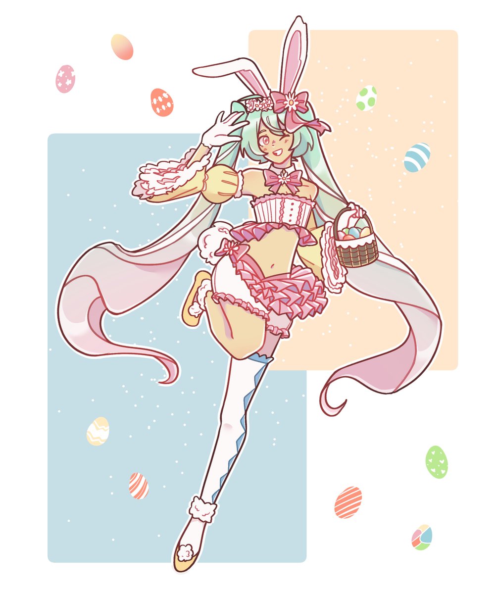happy easter! i drew bunny miku 🐇🌼