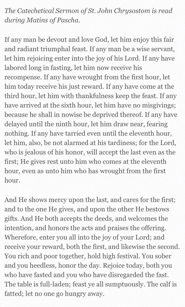rSanti97's tweet photo. St. John Chrysostom’s Paschal Sermon gets me every time. He is Risen! https://t.co/JVPL5WFGpB