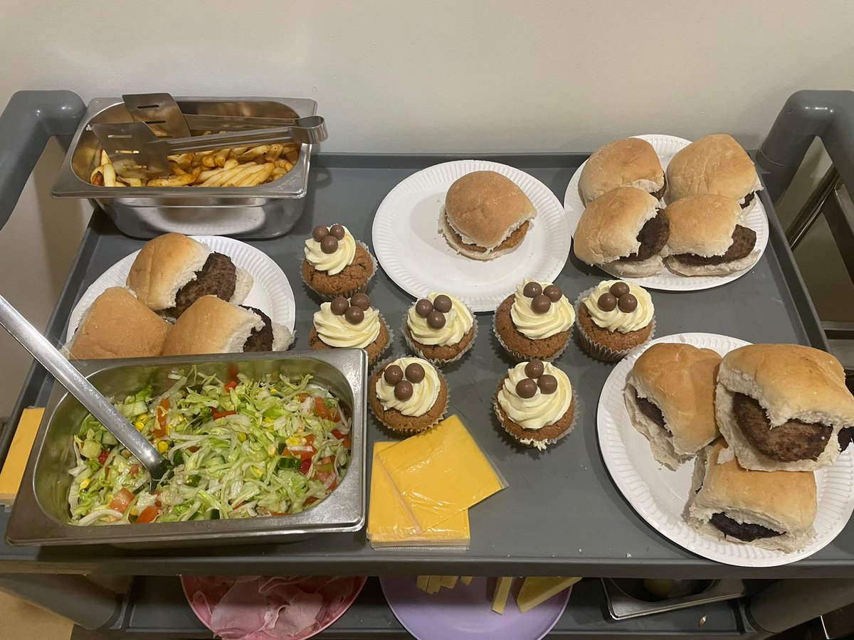 Haven Ward celebrating Easter Sunday today 🐣 

With a special Easter version of our daily #safewards mutual help meeting 💬,  a quiz and burger night 🍔, and of course Easter eggs! 🍫

You can also spot our take on another @Safewards intervention, with our 'Messages of Hope' ✍️