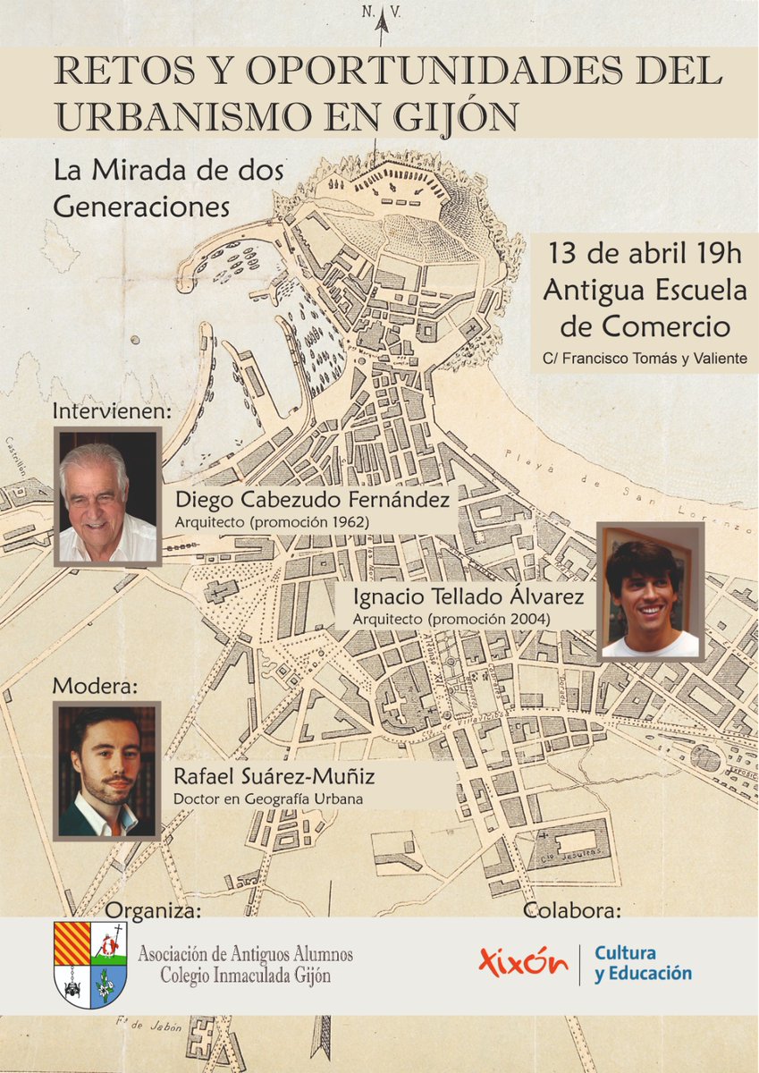 AAACoinma's tweet photo. La Mirada de dos Generaciones. Los antiguos alumnos Diego Cabezudo e Ignacio Tellado, brillantes representantes de dos generaciones de arquitectos, aportarán su experta visión sobre la transformación de nuestra ciudad y su desarrollo urbano. 13 de abril-19 h Escuela de Comercio https://t.co/sHuqlZ6BzY