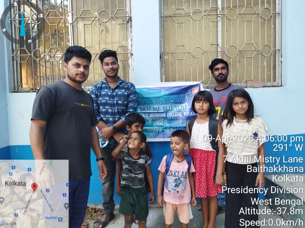 NssMorning's tweet photo. DATE-09/04/2023
NSS unit of Bangabasi Morning College continues weekly free education session for street children at Sealdah area. #nssbmc @_NSSIndia @ConnectingNss @YASMinistry @rdnss_kolkata @pankajsinghips https://t.co/KlvpU3AETE