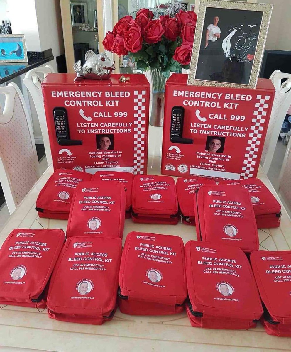 The Liam Taylor Legacy Rip Fish 
Helping keep the community safe 🙏 
Donating Daniel Baird bleed control bags and units in the community 
@lynnebaird8 
@TheDanielBaird1 
Thankyou for your lifesaving equipment x