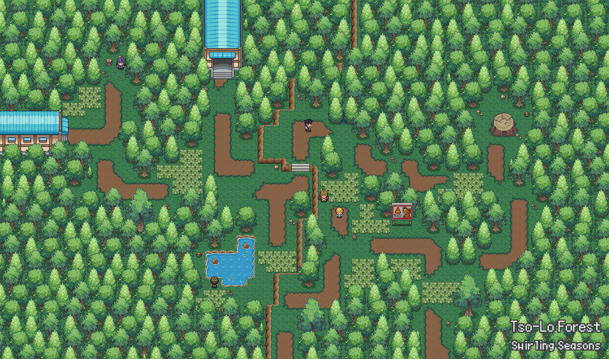 KaskadeRegion's tweet photo. 🌼 Happy Easter! 🌼 
In celebration, we're happy to show you the first sneak peek of the beautiful Tso-Lo Forest in spring! 

Explore this peaceful wood, meeting Pokémon like Mosster, Toedscool &amp; Catteraxe, and get a little more in-tune with nature. https://t.co/0z2n0Cu8iH
