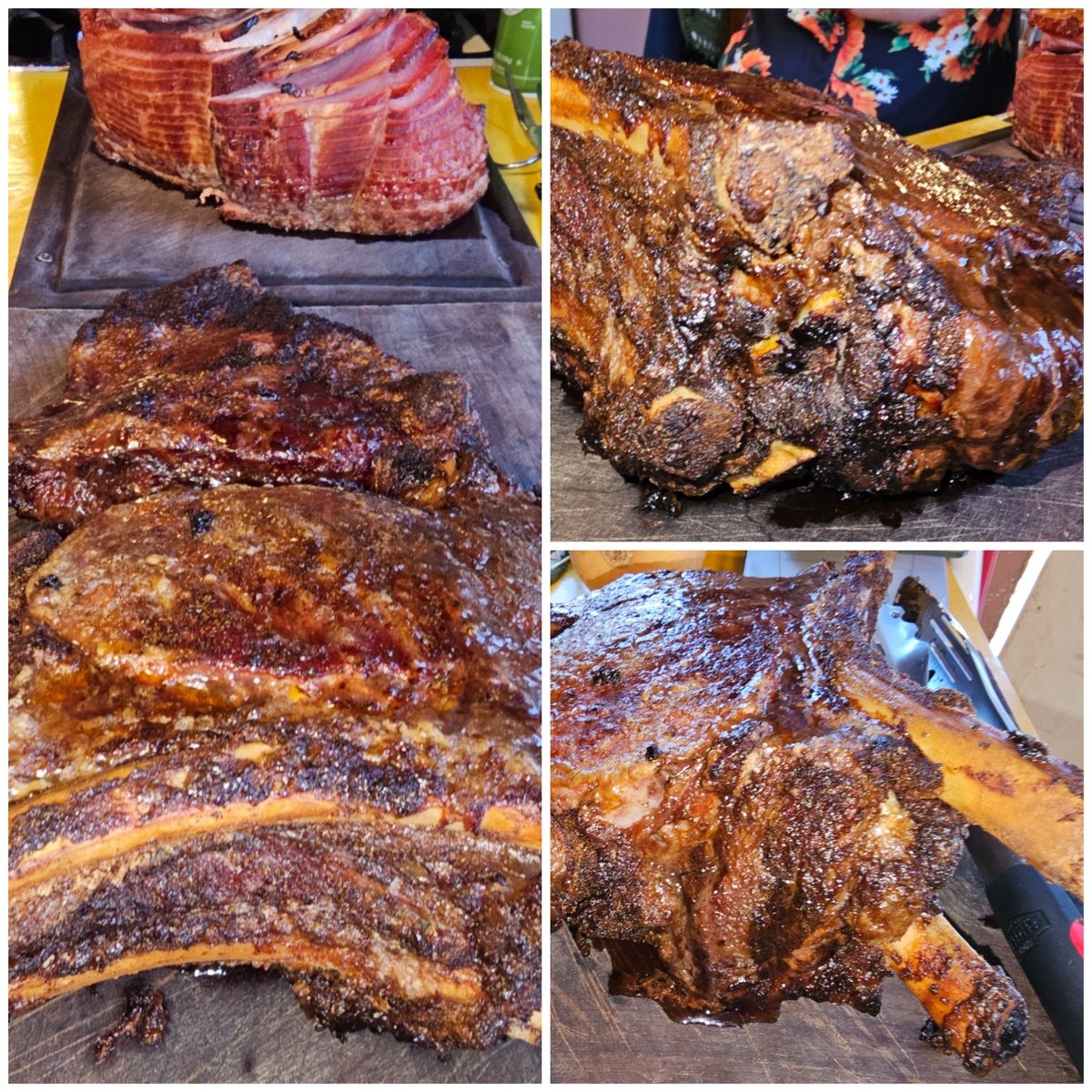 Smoked standing Rib roast was meat two of three offered today. 
#AzrielAsItGets 
#SmokedMeats
#StandingRibRoast