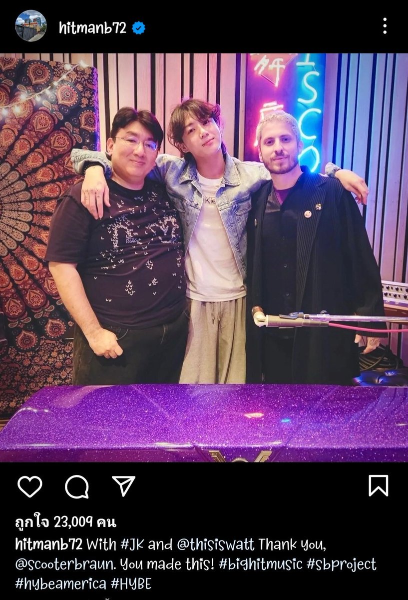JannPinkarn's tweet photo. รูปจากไอจีบังพีดีนิม น้องจองกุกกับคุณ Andrew Wotman หรือ Andrew Watt นักร้อง นักแต่งเพลง โปรดิวเซอร์ชาวอเมริกัน น้องจองกุกเค้าเริ่มแล้ว https://t.co/ORiMEnuINg