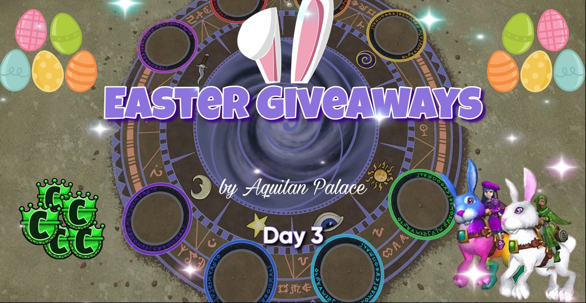 It’s the final day of our Easter Giveaways including a 5000 Crown Code, Packs and a Choc Bunny Mount!! 🐰 Join them through our Discord! ✨

Thank you for being an amazing community! Happy Easter 🐣 

#Wizard101