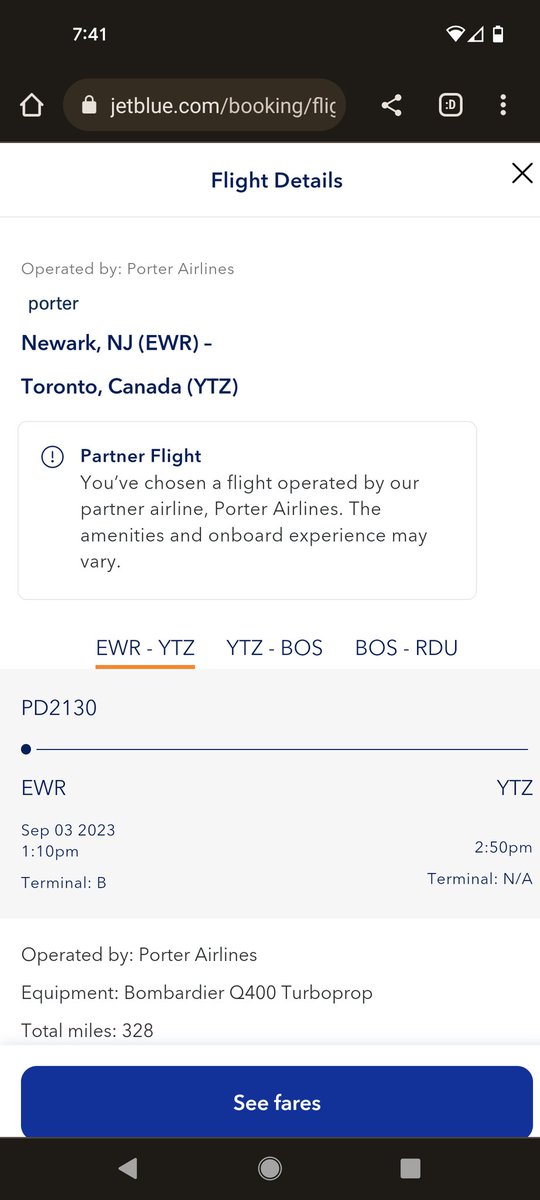 JetBlue is offering to sell me a Newark to Raleigh flight via Toronto City - which I think violates US cabotage law?

<a href="/milesintransit1/">Miles in Transit</a> maybe a candidate for a trip report?