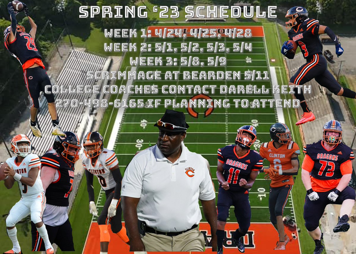 Come check out our Spring Schedule!! The Scrimmage with @BeardenFB will be on @DragonVisionCHS  #UNFINISHED #UNTAMED #NEWBREED #ONETEAMONEFIGHT #GETTINGSTRONGER