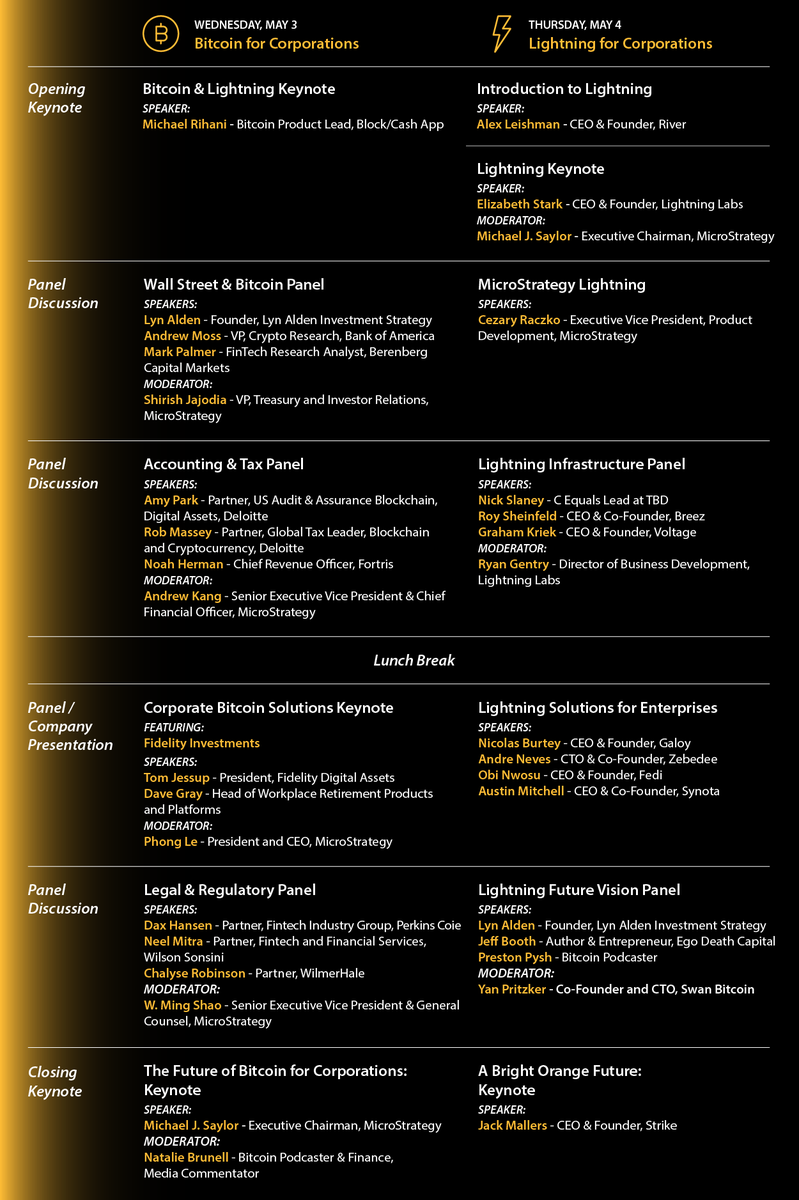 Looking forward to MCing and moderating at <a href="/MicroStrategy/">Strategy</a>'s #Bitcoin &amp; Lightning for Corporations event in Orlando⚡️

Speakers include <a href="/saylor/">Michael Saylor</a> <a href="/jackmallers/">Jack Mallers</a> <a href="/starkness/">elizabeth stark ⚡</a> <a href="/LynAldenContact/">Lyn Alden</a> <a href="/PrestonPysh/">Preston Pysh</a> <a href="/JeffBooth/">Jeff Booth ⚡️</a>

Come join us and use code NATALIE for ~33% off
microstrategy.com/en/world-2023/…