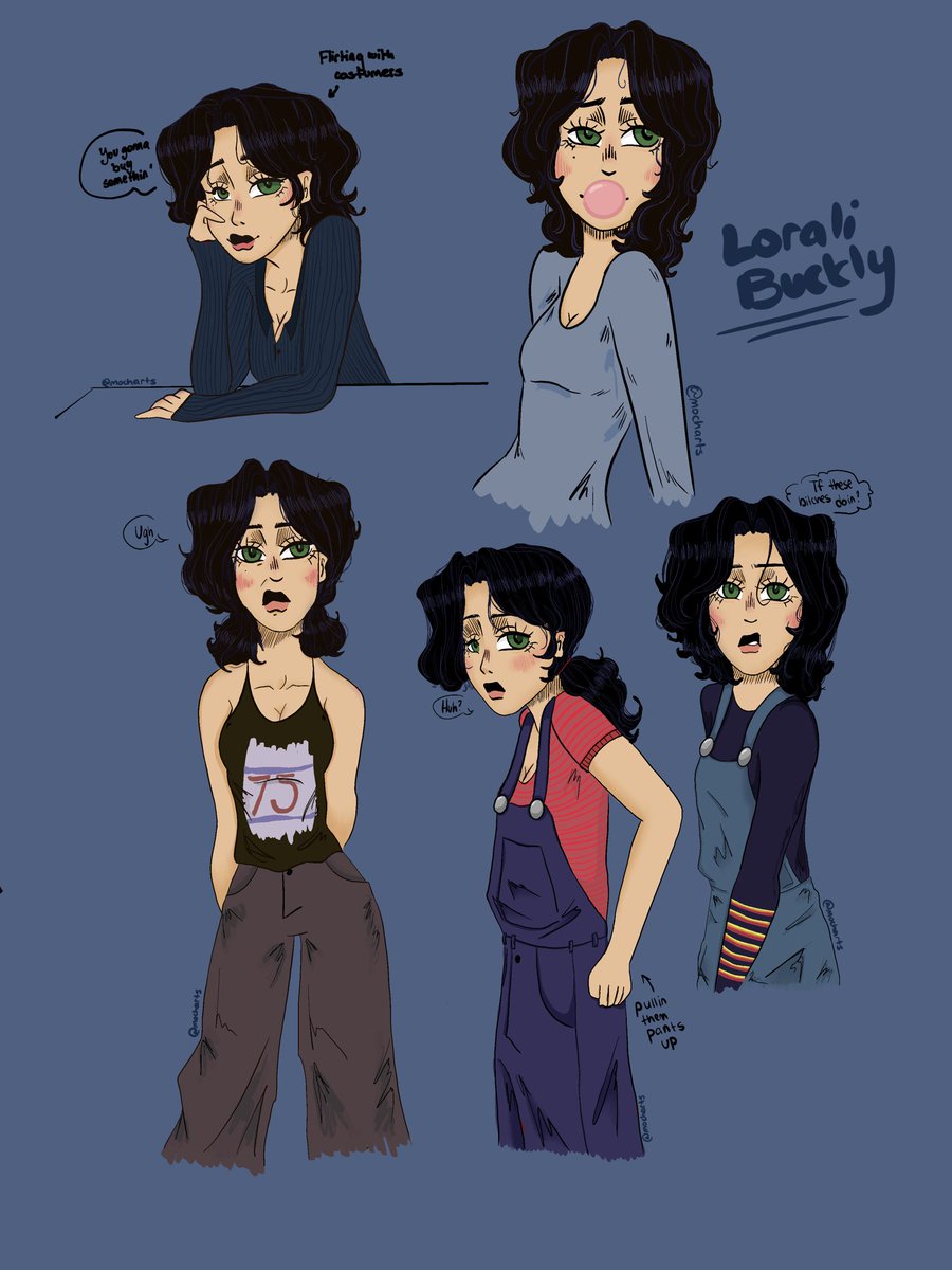 mocharts's tweet photo. AAAAAAAAA  new post 😩

I worked on this for like maybe a week lmao 

Lorali Buckly 
(i left a small clue about her hobby in the drawing) https://t.co/k29FfQt9PY